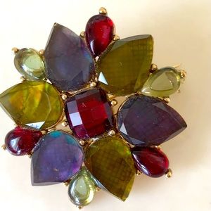 Jewel tone vintage jewelry decorative brooch pen